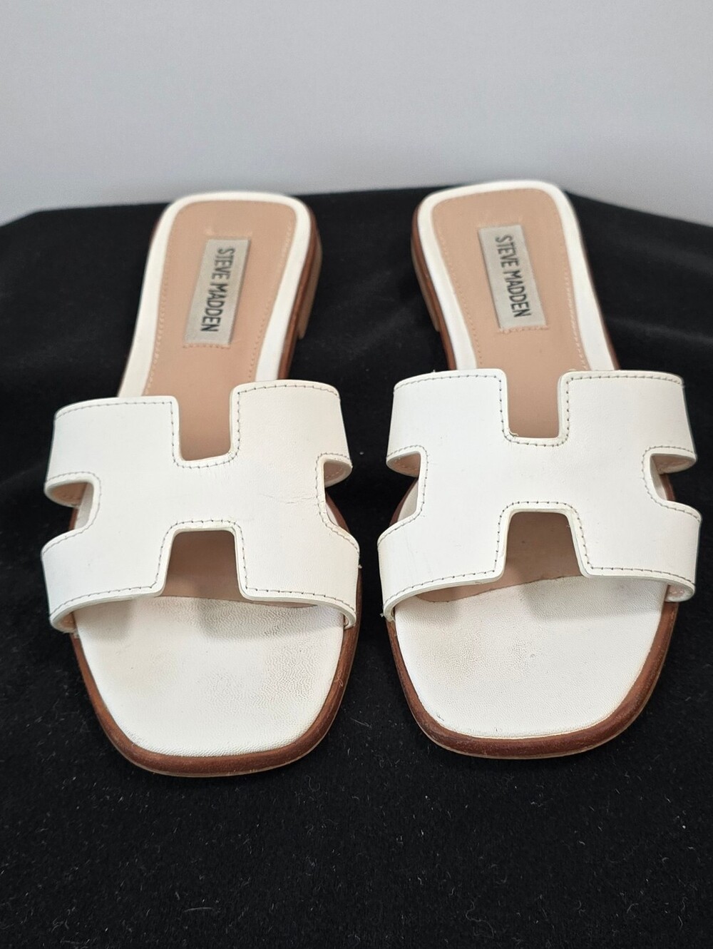 Steve Madden White Cutout Slide Sandals - Women's Open-Toe Mules